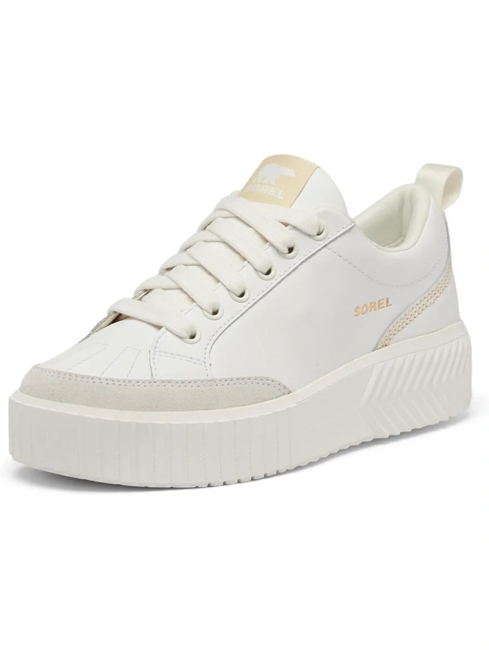 SOREL Women's ONA AVE Low Sneaker Cream/Tan Platform Lace-Up size 7 nwt